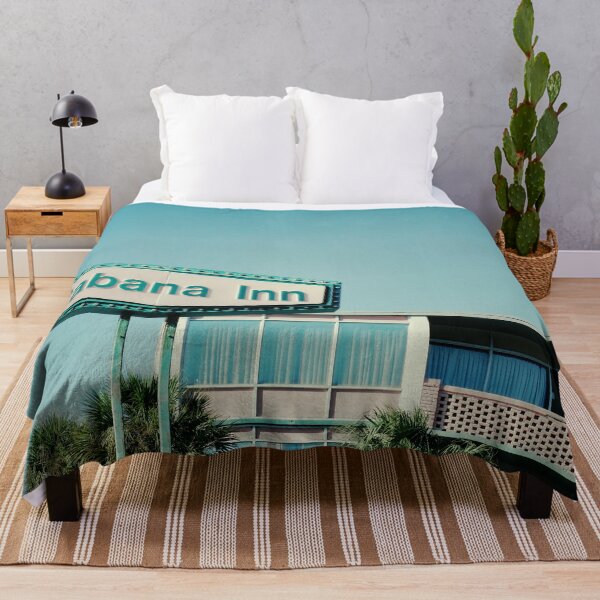Item preview, Mid-Century Cabana Inn Motel Art Print - Retro Pink and Blue Charm designed and sold by FraireDesign.