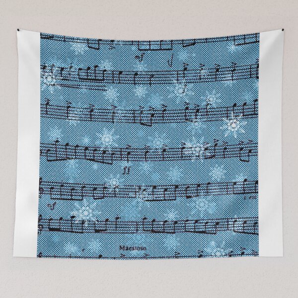 Item preview, Snow Notes - musical graphics in  blue, white and black. designed and sold by My-fake-places.