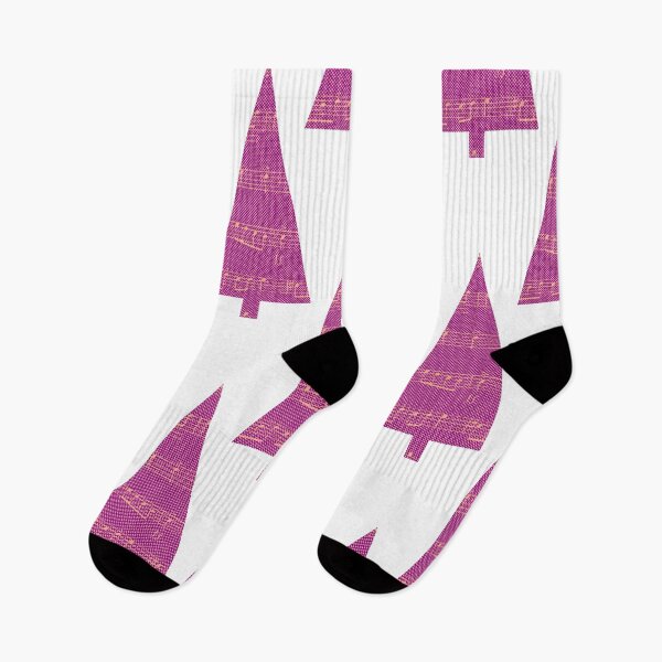 Item preview, Christmas Tree and Notes - musical graphics in magenta and pink. designed and sold by My-fake-places.