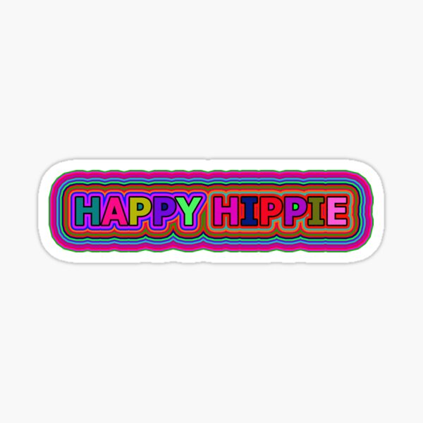 Vista previa del artículo con la obra «Palabras alegres y coloridas de hippies. Líneas retro coloridas de espíritu libre. 4 de 4», diseñado y vendido por Beachy.
