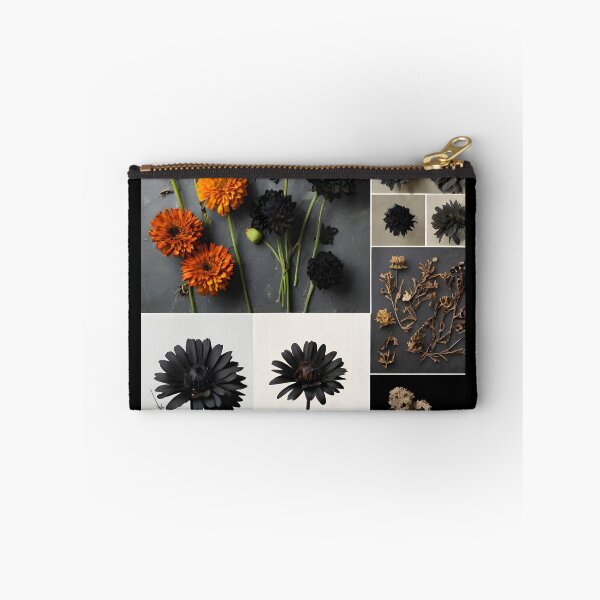 Item preview, Black and orange dried flowers collage cold fall feel designed and sold by EmeraldeaArt.