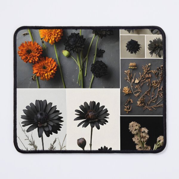 Item preview, Black and orange dried flowers collage cold fall feel designed and sold by EmeraldeaArt.