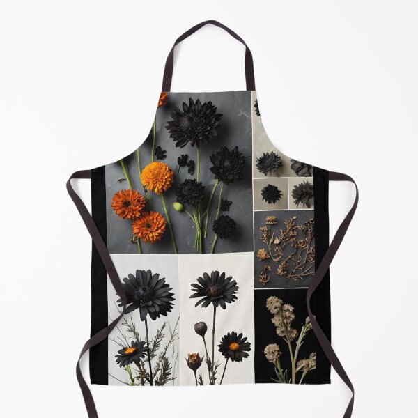 Item preview, Black and orange dried flowers collage cold fall feel designed and sold by EmeraldeaArt.