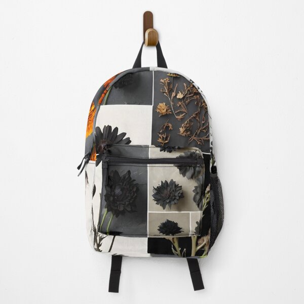 Item preview, Black and orange dried flowers collage cold fall feel designed and sold by EmeraldeaArt.
