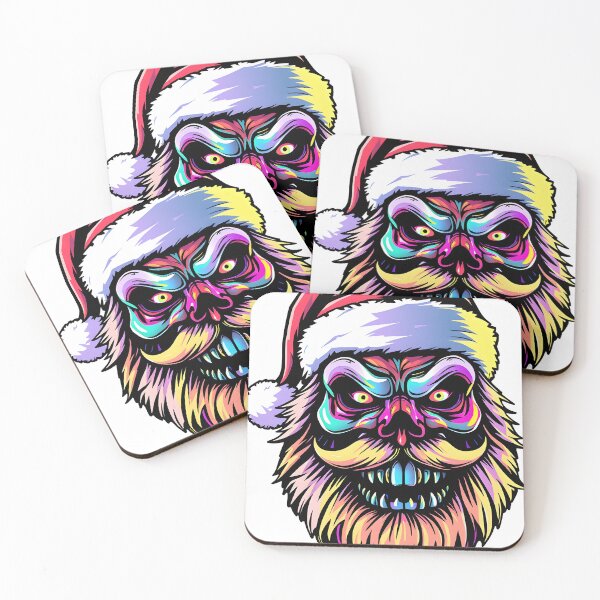 Item preview, Spooky Santa Claus Face Psychedelic Prismatic Colors 1 designed and sold by webjmf.