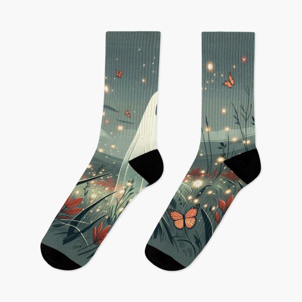 Item preview, Ghost with field of wildflowers and fireflies designed and sold by Magic-wall-art.