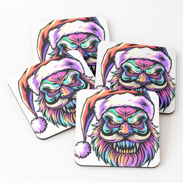 Item preview, Spooky Santa Claus Face Psychedelic Prismatic Colors 2 designed and sold by webjmf.