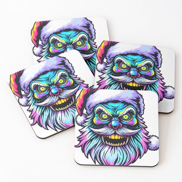 Item preview, Spooky Santa Claus Face Psychedelic Prismatic Colors 3 designed and sold by webjmf.