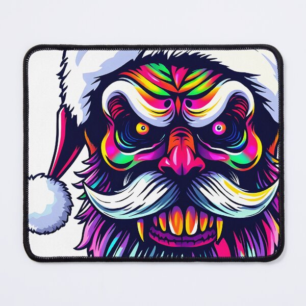 Item preview, Spooky Santa Claus Face Psychedelic Prismatic Colors 4 designed and sold by webjmf.