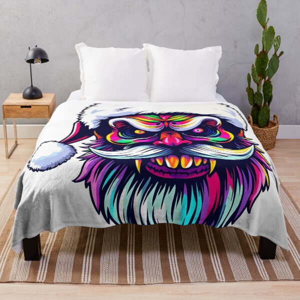 Item preview, Spooky Santa Claus Face Psychedelic Prismatic Colors 4 designed and sold by webjmf.