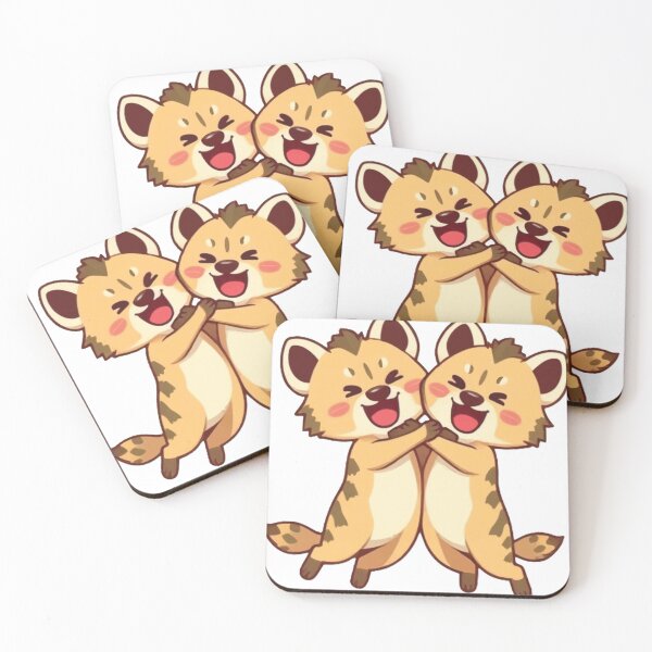 Item preview, 2 Hyenas Jumping While Hugging Each Other designed and sold by OhshunStudios.