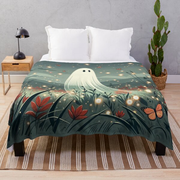 Item preview, Ghost with field of wildflowers and fireflies designed and sold by Magic-wall-art.