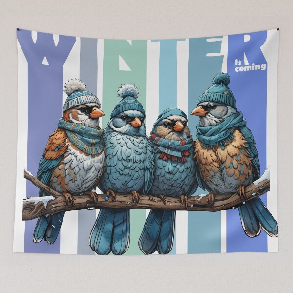 Item preview, Winter Is Coming: Cough Up the Seeds - Funny Bird Gang Art designed and sold by NudnaGrafika.