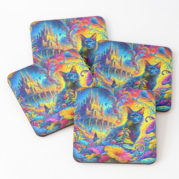 Item preview, Cosmic Cat with Surreal Gothic Castle designed and sold by blackhalt.