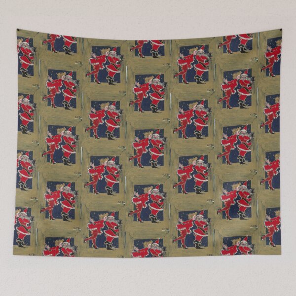 Item preview, Retro Santa Surprise with Gold Frame designed and sold by PurplePajamas.