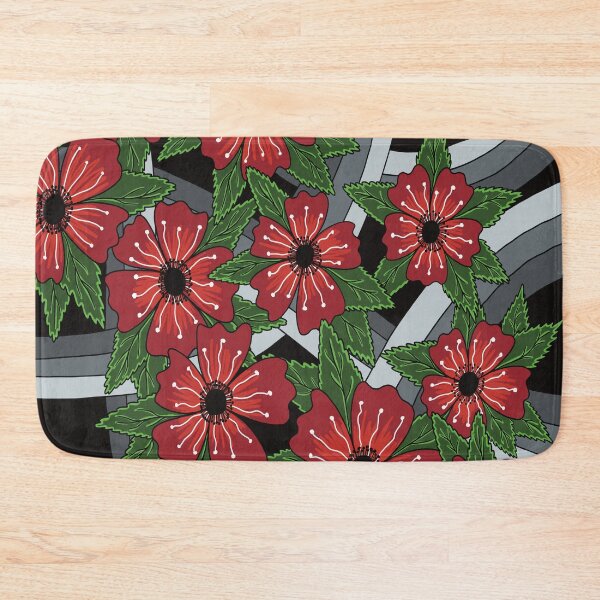 Item preview, Red Anemone with gray Stripes designed and sold by Handmadebyjessm.