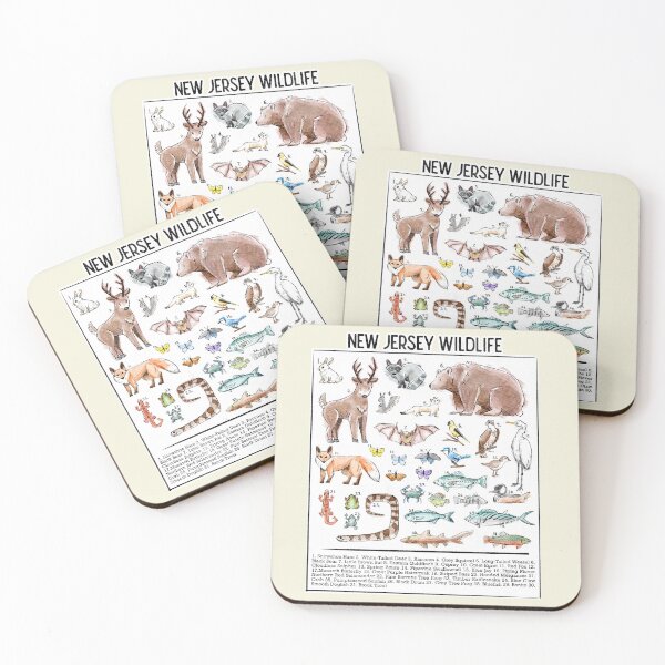 Item preview, Watercolor Animals of New Jersey designed and sold by narwhalwall.