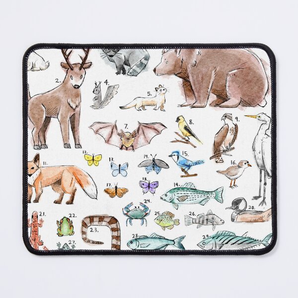 Item preview, Watercolor Animals of New Jersey designed and sold by narwhalwall.