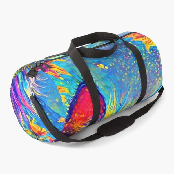Enchanted Cat, Castle, and Rainbow Hues Duffle Bag