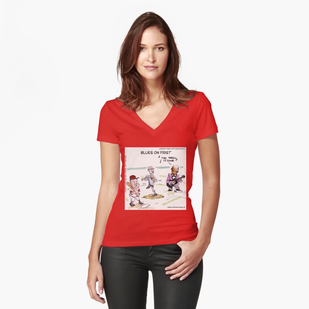 Item preview, Fitted V-Neck T-Shirt designed and sold by ltcartoons.
