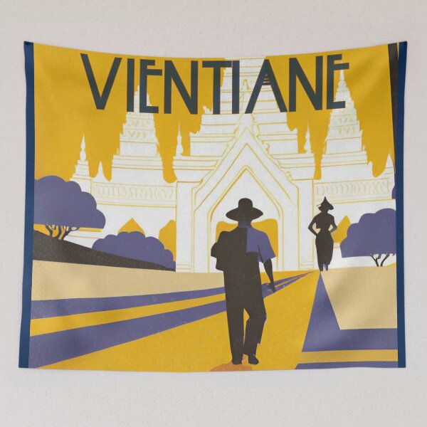 Item preview, Vintage Travel Art Print – Visit Vientiane, Laos: People’s Tourism Promotion Bureau designed and sold by Lost-Horizons.
