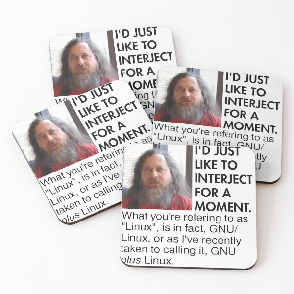 Item preview, "I'd just like to interject for a moment" Richard Stallman Free Software GNU Linux designed and sold by ez-does-it.