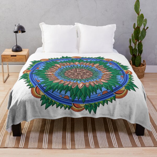 Item preview, Evergreen forest mandala with mountain sunset frame designed and sold by DaveDanchuk.