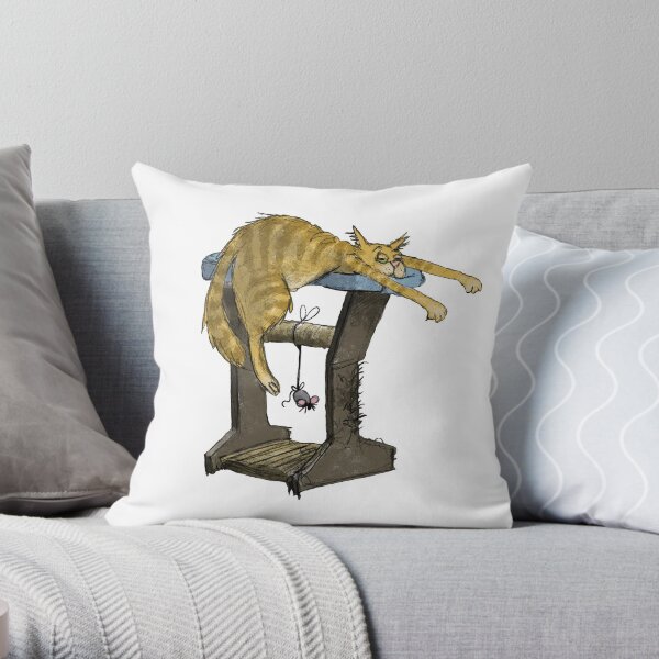 Lazy Kitty Throw Pillow