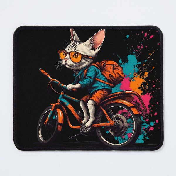 Item preview, American shorthair cat on a bike designed and sold by Furrifico.