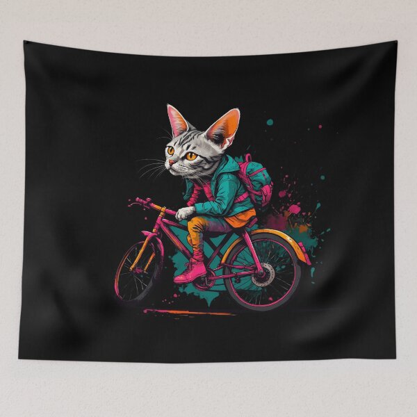 Item preview, American shorthair cat on a bike designed and sold by Furrifico.