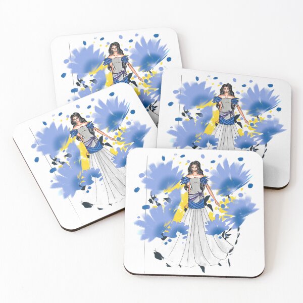 Item preview, Fashion illustration pr fashion art of women with blue dress mix with white  designed and sold by tenkenryujin.