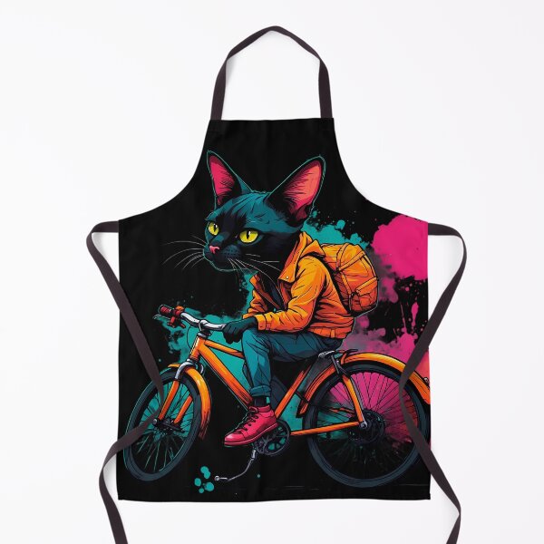 Item preview, Black Bombay cat on a bike designed and sold by Furrifico.