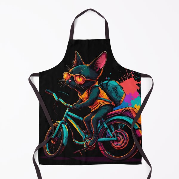 Item preview, Black Bombay cat on a bike designed and sold by Furrifico.