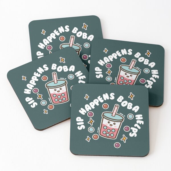 Item preview, SIP HAPPENS BOBA HELPS - Funny Sweet Yummy Bubble Tea designed and sold by Darling DeDe.