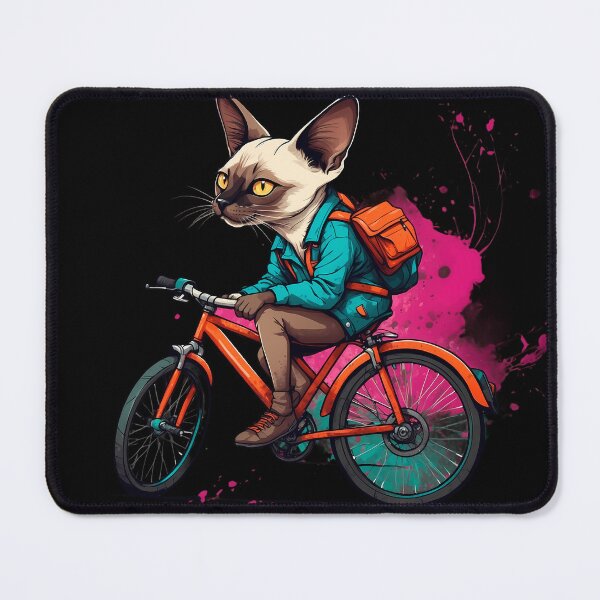 Item preview, Siamese cat on a bike designed and sold by Furrifico.