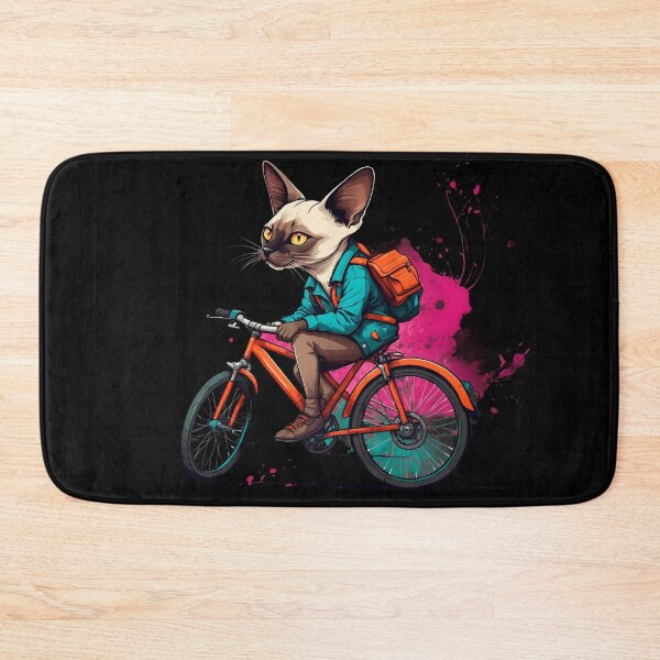 Item preview, Siamese cat on a bike designed and sold by Furrifico.
