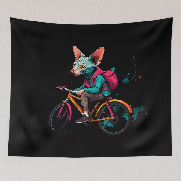 Item preview, Sphynx cat on a bike designed and sold by Furrifico.