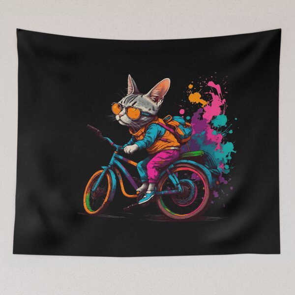 Item preview, American shorthair cat on a bike designed and sold by Furrifico.