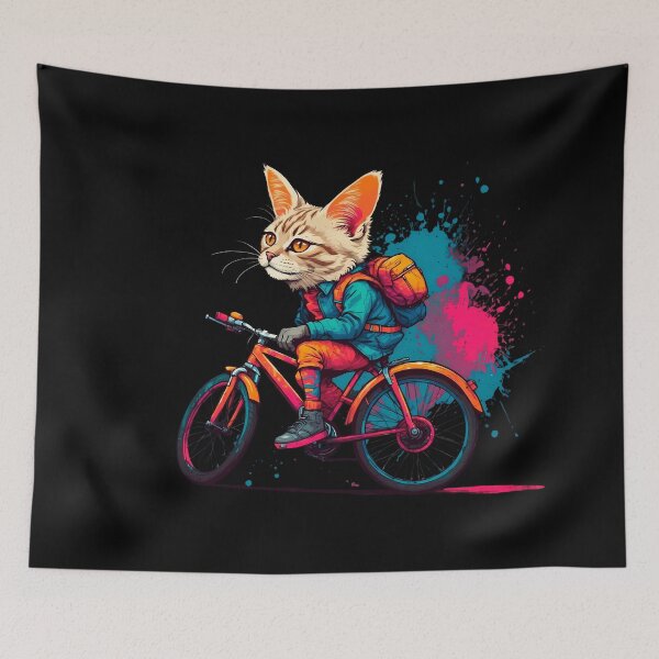 Item preview, Siberian cat on a bike designed and sold by Furrifico.