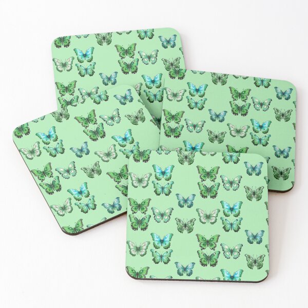 Item preview, Green lime and greenish mint butterflies seamless pattern design pack designed and sold by AlchemyColor.