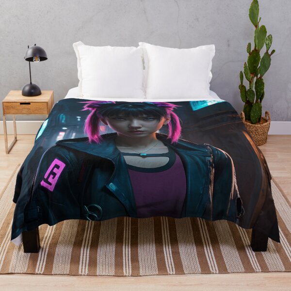 Item preview, Girl in a Dark Cyberpunk Street designed and sold by papi1998.