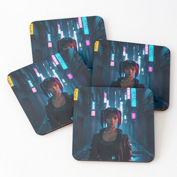 Item preview, Girl in a Dark Cyberpunk Street designed and sold by papi1998.