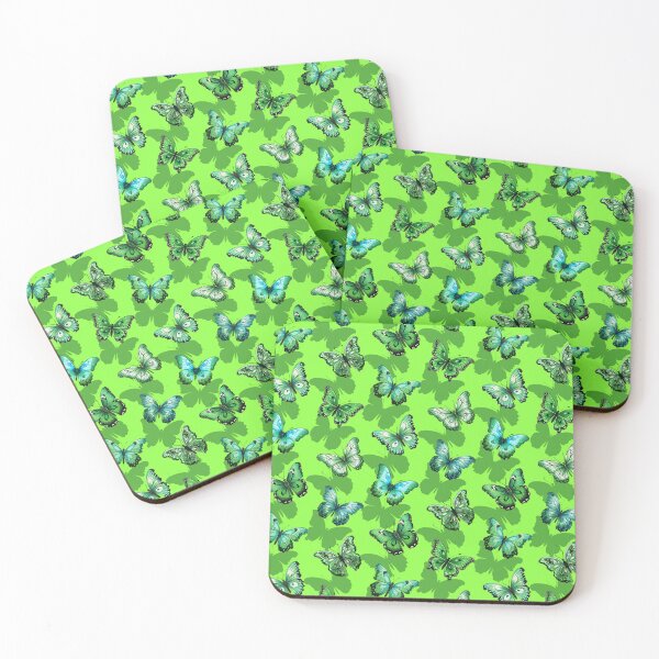 Item preview, Green lime and greenish mint butterflies seamless pattern design designed and sold by AlchemyColor.