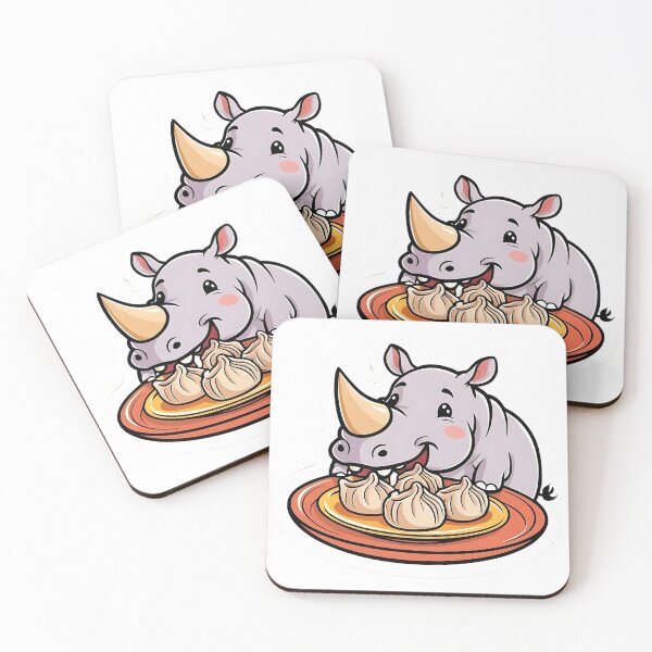 Item preview, Rhinoceros eating Dumplings - Gobble Gala designed and sold by Kids GobbleGala.