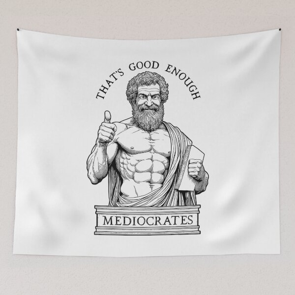 Item preview, Mediocrates Funny Philosophy Socrates Philosopher Pun Quote designed and sold by GrandeDuc.