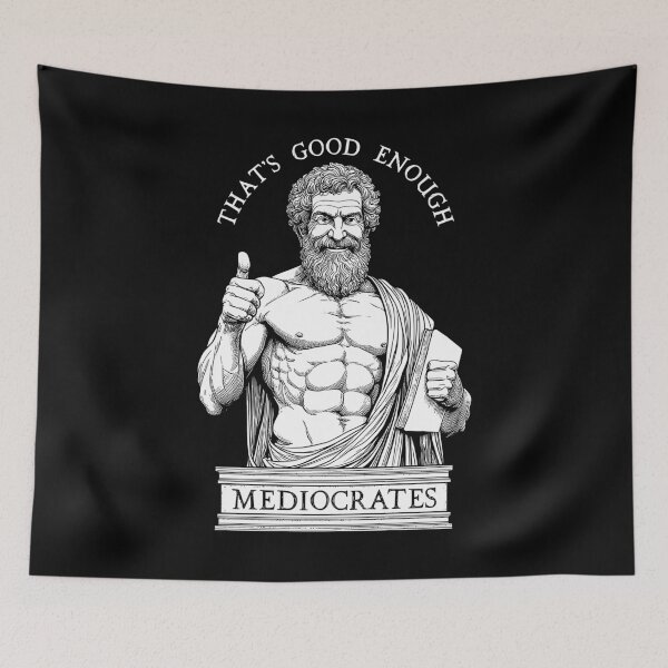 Item preview, Mediocrates Funny Philosophy Socrates Philosopher Pun Quote designed and sold by GrandeDuc.