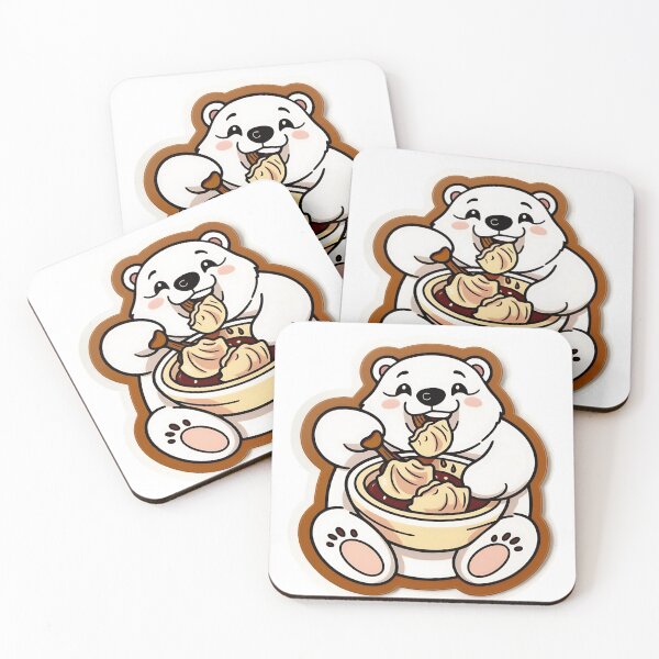 Item preview, Polar Bear eating Dumplings - Gobble Gala designed and sold by Kids GobbleGala.