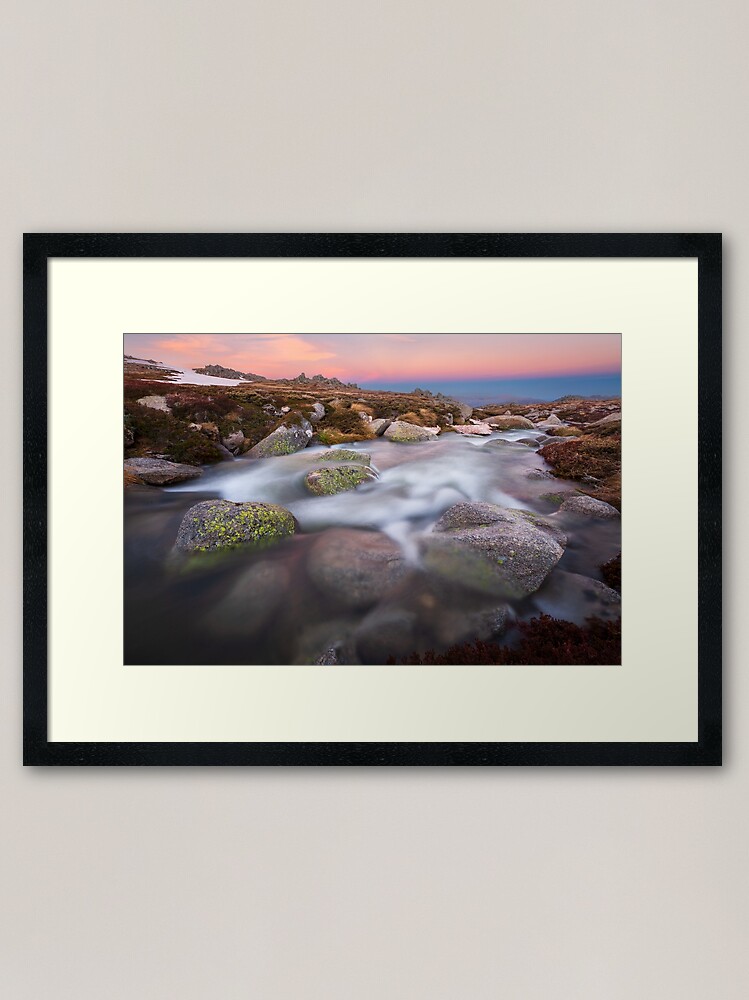 Thumbnail 1 of 7, Framed Art Print, Mountain Stream, Kosciuszko National Park, Australia designed and sold by Chockstone.