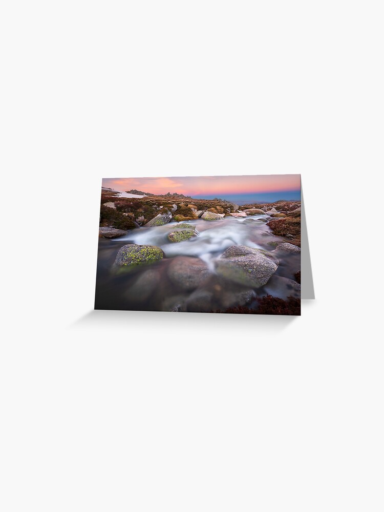 Thumbnail 1 of 2, Greeting Card, Mountain Stream, Kosciuszko National Park, Australia designed and sold by Chockstone.