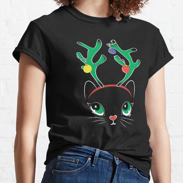 Item preview, Christmas Cat kitten face with deer antlers designed and sold by Marina Smorodinskaya.